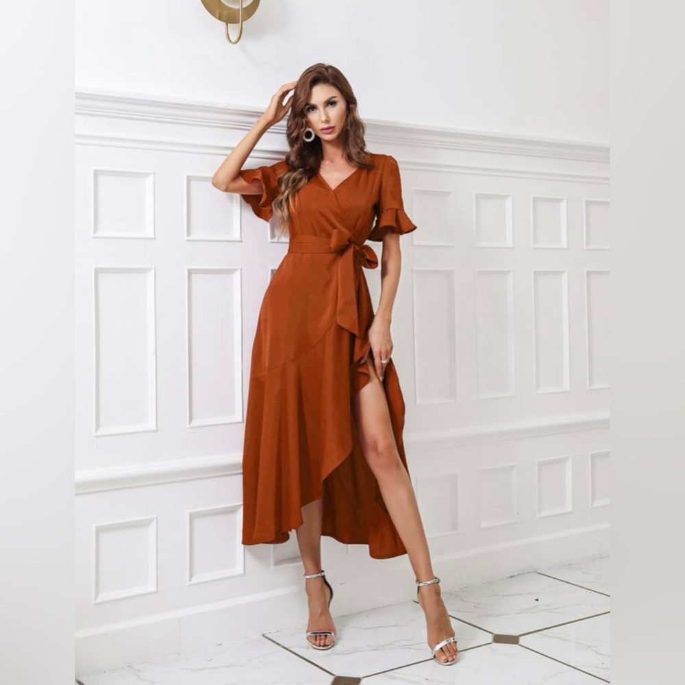 Satin Wrap Dress